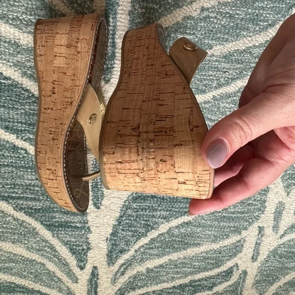 Sam Edelman Beige Thong Wedge Size 7.5 - Picture 6 of 6